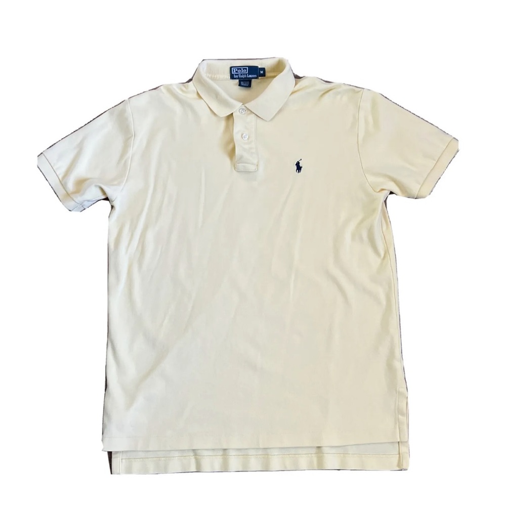 Polo Ralph Lauren Mens Shirt medium Yellow Pony Golf Rugby Preppy
